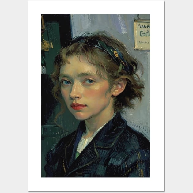 Van Gogh blue eyes beutiful girl Wall Art by RYUKII